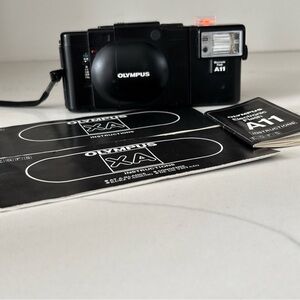 Olympus XA 35mm Film Camera + A11 Flash Tested Working Zuiko Lens